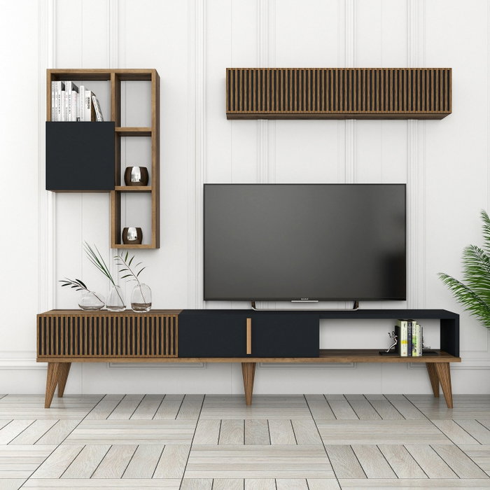 Hanah Home Milan TV - Nogal, Antracita